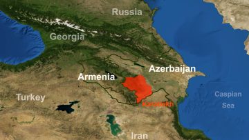 Armenia-azerbaijan,Conflict,In,Nagorno-karabakh,On,Geographic,Map.,Elements,Of,This