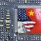Flag,Of,Usa,And,China,On,A,Processor,,Cpu,Or