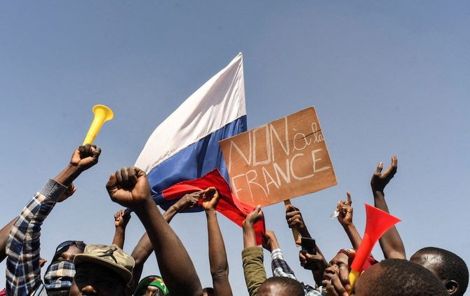 FILE PHOTO: People gather in support of a coup that ousted President Roch Kabore, in Ouagadougou,