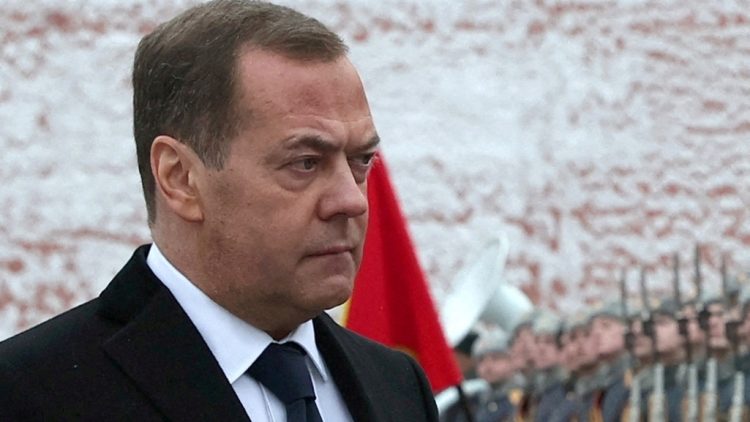 FILE PHOTO: Russia’s Deputy head of the Security Council Medvedev marks Army Day